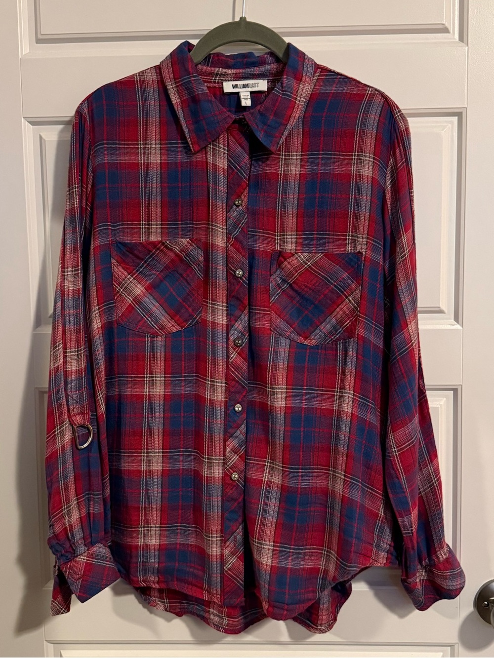 William Rast Red and Blue Plaid Shirt